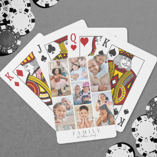 Personalized Name Family Photo Collage Playing Cards