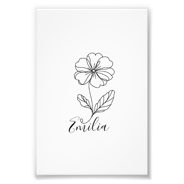Personalized name February primrose Birth Flower Photo Print (Front)
