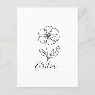 Personalized name February primrose Birth Flower Postcard