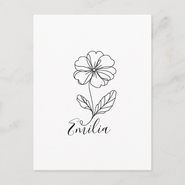 Personalized name February primrose Birth Flower Postcard (Front)