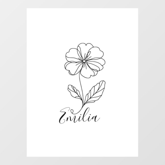 Personalized name February primrose Birth Flower Window Cling (Sheet)