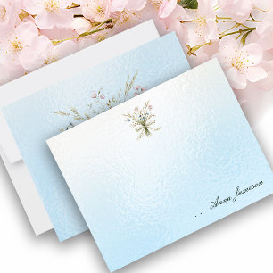 Personalized Name Field Flowers Bouquet Image Flat Card