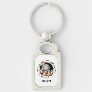 Personalized name Funny golf ball Key Ring