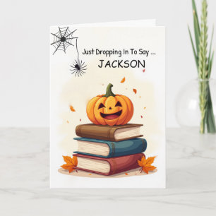 Personalized Name Funny Halloween Cute Spider Card