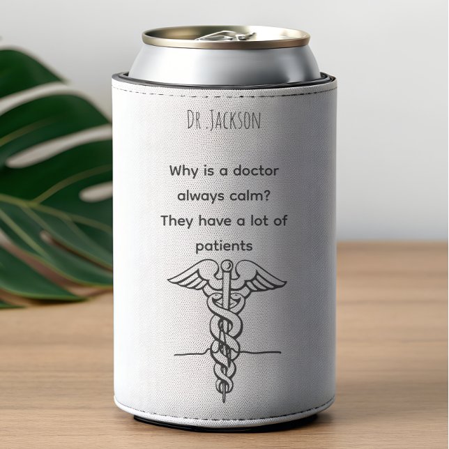 Personalized Name  funny  puns minimalist doctor Bottle Cooler (Creator Uploaded)