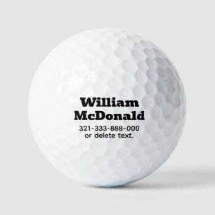 Personalized Name Golf Balls Template  BOLD Font 1