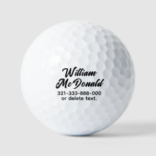 Personalized Name Golf Balls Template SCRIPT 1