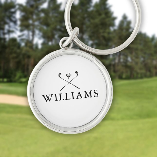 Personalized Name Golf Clubs Key Ring