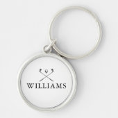 Personalized Name Golf Clubs Key Ring (Front)