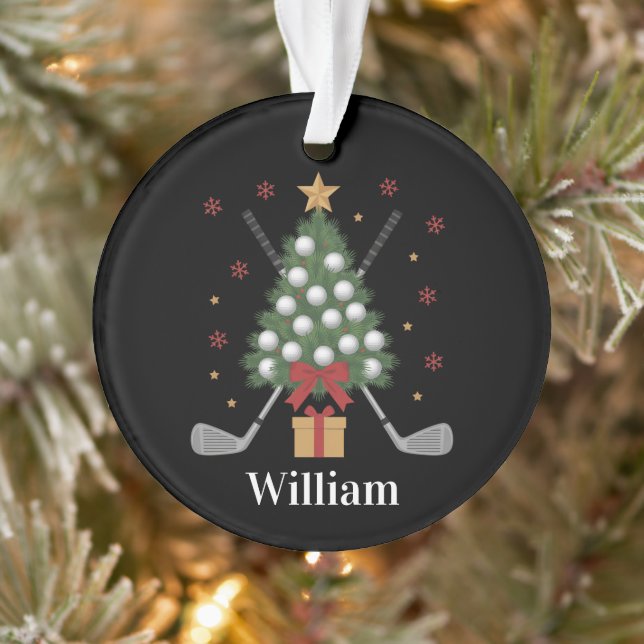Personalized Name Golf Tree Equipment Christmas  Ornament (Tree)