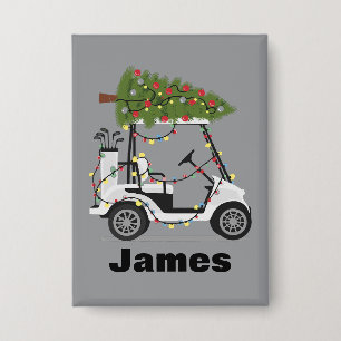 Personalized Name Golfer Christmas Golf Cart Xmas