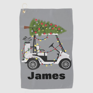 Personalized Name Golfer Christmas Golf Cart Xmas  Golf Towel