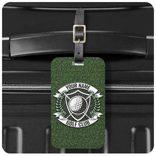 Personalized NAME Golfer Golf Club Turf Clubhouse  Luggage Tag