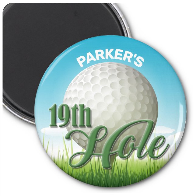 Personalized NAME Golfer Golf Pro Ball 19th Hole Magnet (Creator Uploaded)