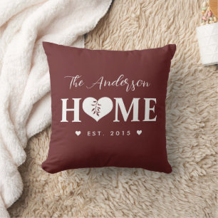 Personalized Name Greyish Red HOME Cushion
