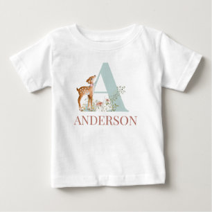 Personalized Name Initial Letter A Baby T-Shirt