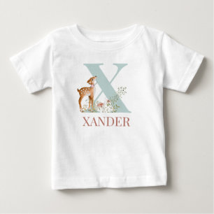 Personalized Name Initial Letter X Baby T-Shirt