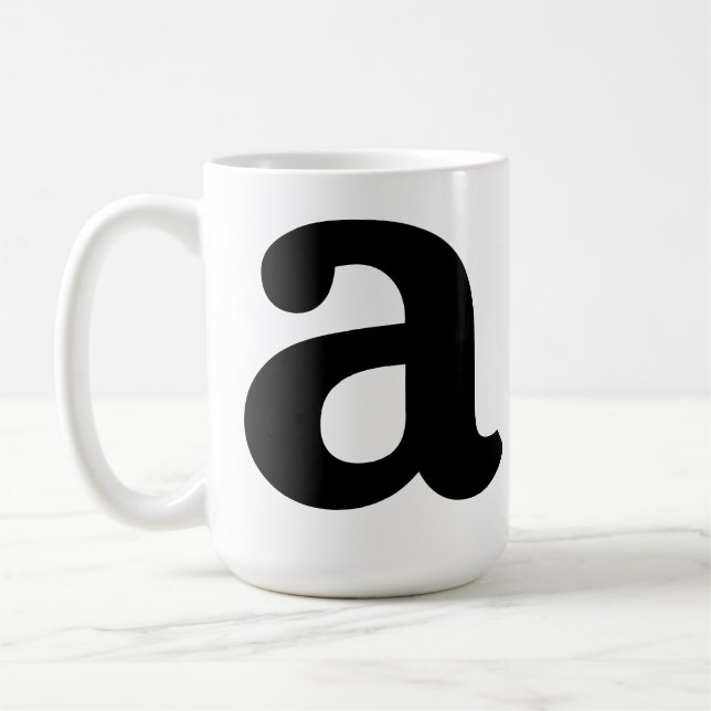 Personalized Name Initial Stylish Modern Minimal  Coffee Mug (Left)