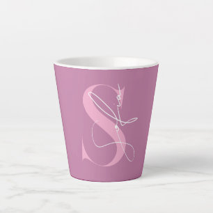 Personalized name initials latte mug