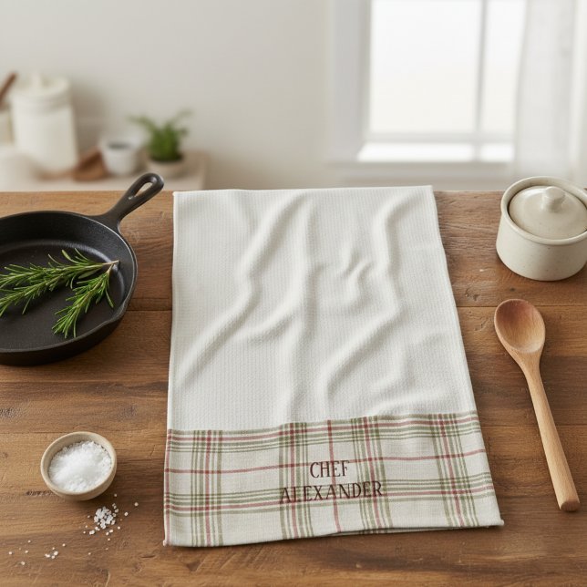 Personalized Name Kitchen Tea Towel - White (Creator Uploaded)