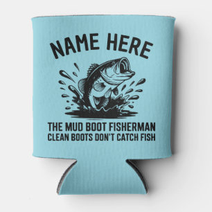 Personalized Name Largemouth Bass Fisherman Can Cooler