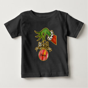 personalized Name Leopard Bow Parrot Ornament Baby T-Shirt