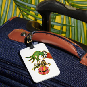 personalized Name Leopard Bow Parrot Ornament Luggage Tag
