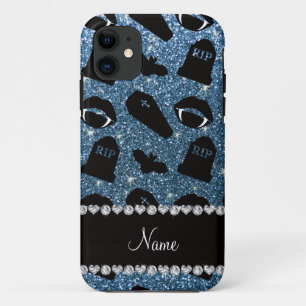Personalized name misty blue glitter vampire iPhone 11 case