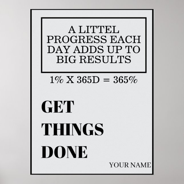 PERSONALIZED NAME MODERN MINIMAL GET THINGS DONE  POSTER (Front)