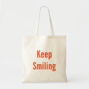 Personalized name monogram "Keep Smiling" Tote Bag