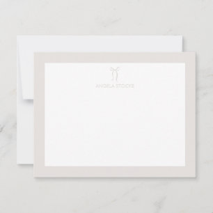 Personalized Name Neutral Bow Card