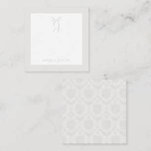 Personalized Name Neutral Bow Card