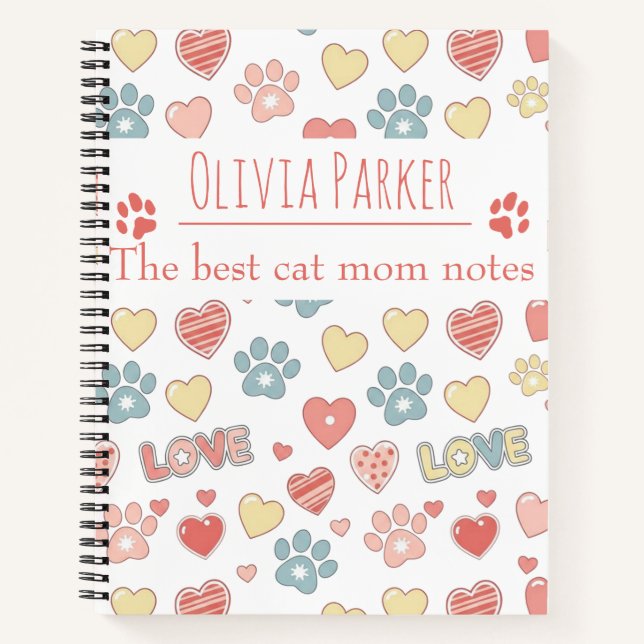 Personalized Name Notebook For Cat Lovers (Front)
