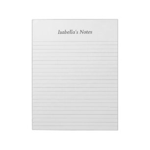 Personalized Name Notes Lined Notepad