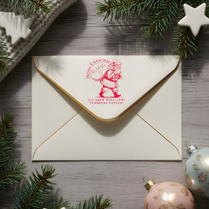 Personalized Name on Santa's Sack Return Address Self-inking Stamp