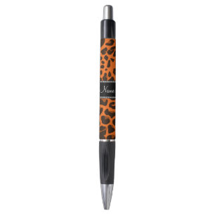 Personalized name orange leopard pattern