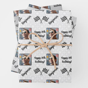 Personalized Name Photo Sport Formula 1 Birthday Wrapping Paper Sheet