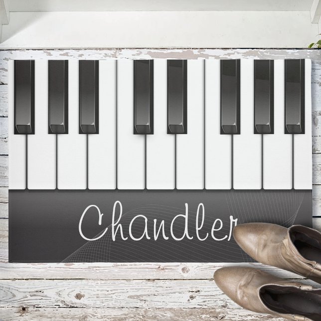 Personalized NAME Pianist Piano Keys Music Teacher Doormat (Creator Uploaded)