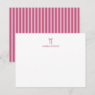 Personalized Name Pink Bow Card