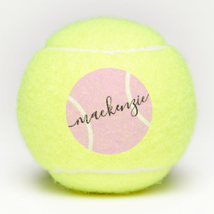 Personalized Name Pink Girly Design  Tennis Balls