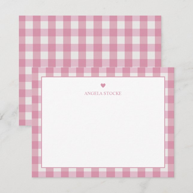 Personalized Name Pink Heart Card (Front/Back)