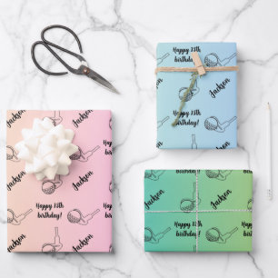 Personalized Name Sentiment Sport Theme Golf Wrapping Paper Sheet
