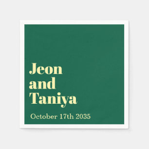 Personalized Name Simple Modern Minimal Wedding Napkin