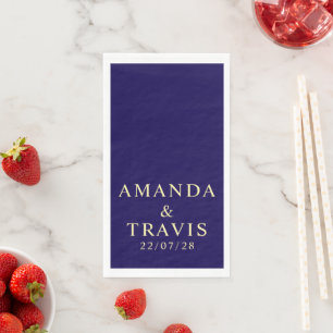 Personalized Name Simple Modern Minimal Wedding  Napkin