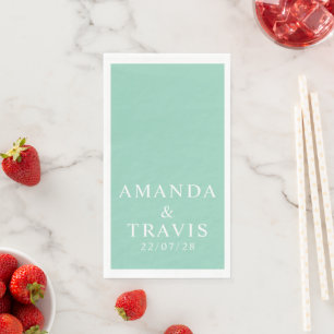 Personalized Name Simple Modern Minimal Wedding  Napkin