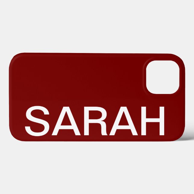 Personalized Name Simple Stylish Modern Cherry Red Case-Mate iPhone Case (Back (Horizontal))