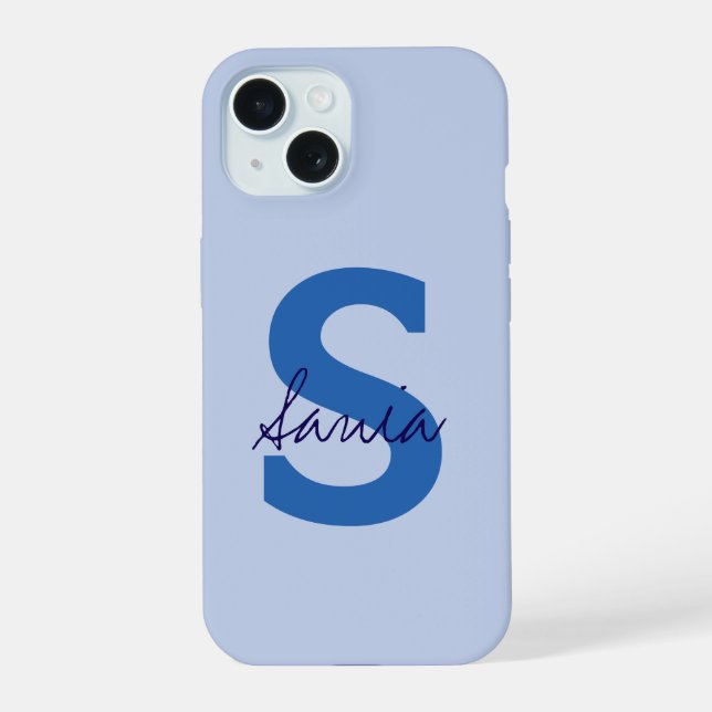 PERSONALIZED NAME SIMPLE STYLISH MODERN MONOGRAM iPhone 15 CASE (Back)