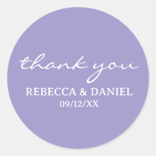 PERSONALIZED NAME SIMPLE STYLISH MODERN THANK YOU CLASSIC ROUND STICKER