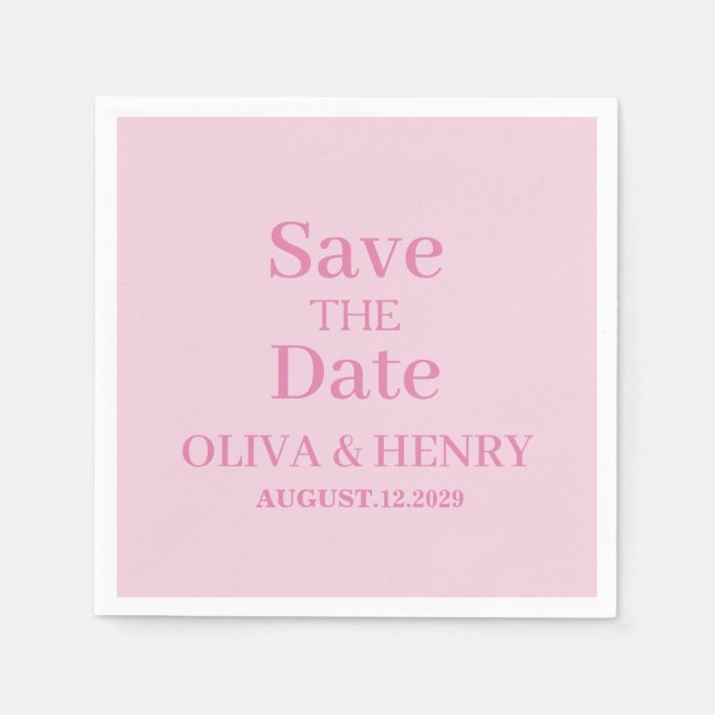 PERSONALIZED NAME SIMPLE STYLISH SAVE THE DATE NAPKIN (Front)