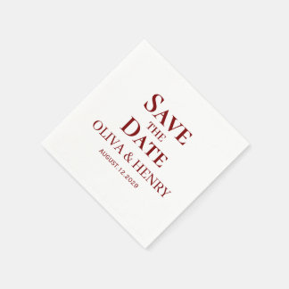 PERSONALIZED NAME SIMPLE STYLISH SAVE THE DATES NAPKIN